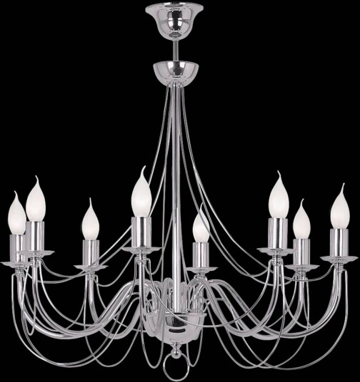Domiluce Retro lysekrone 8 lyskilder 75 cm krom
