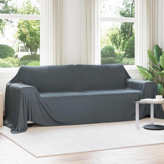 vidaXL Kastteppe Mørkegrå 350 x 270 cm Fleece