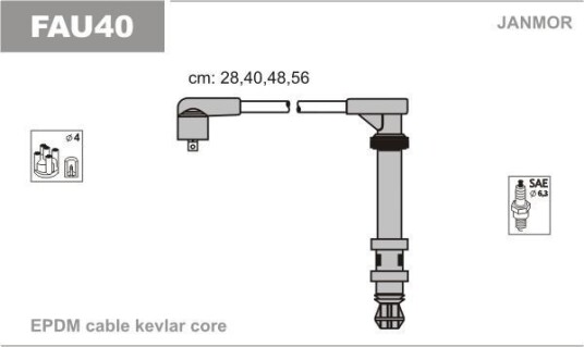Tennplugg kabelsett JANMOR FAU40