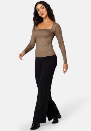BUBBLEROOM Effie rib top Brown S