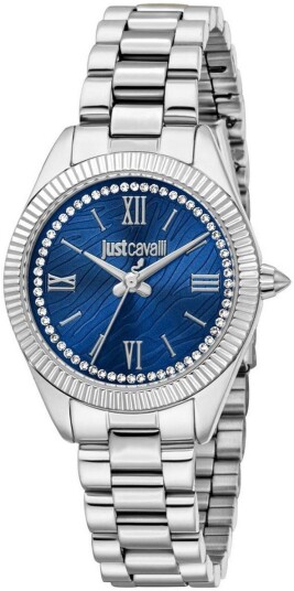 Just Cavalli Dameklokke JC1L388M0055 Animalier Blå/Stål Ø30 mm