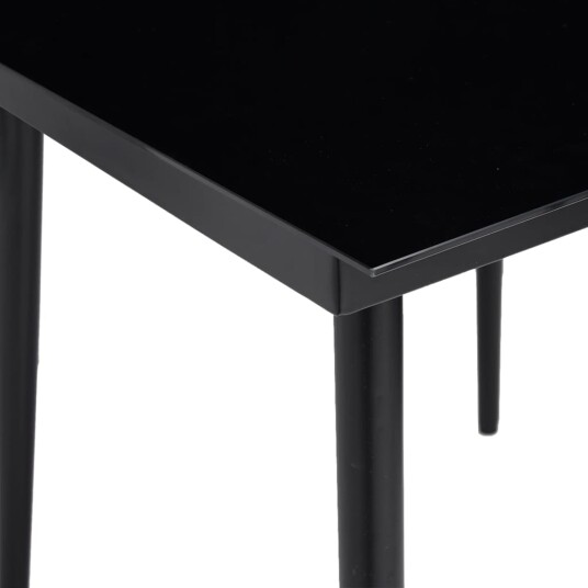 vidaXL Hagebord svart 140x70x74 cm stål og glass vidaXL Hagebord svart 140x70x74 cm stål og glass