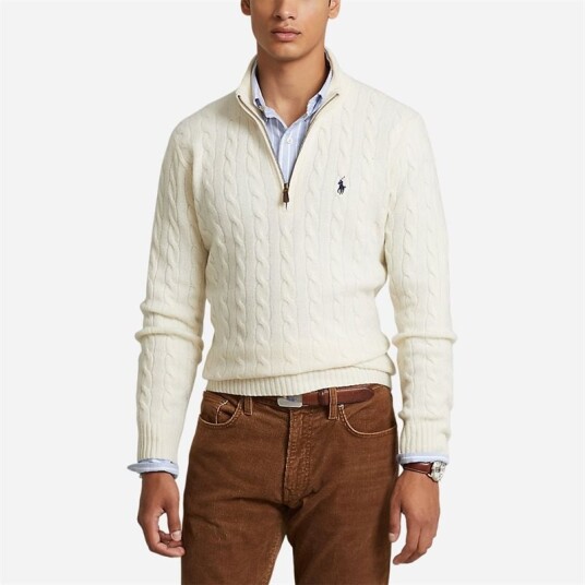 Ralph Lauren Cable Knit Wool Cashmere Sweater - Andover Cream XL Ralph Lauren Cable Knit Wool Cashmere Sweater - Andover Cream XL