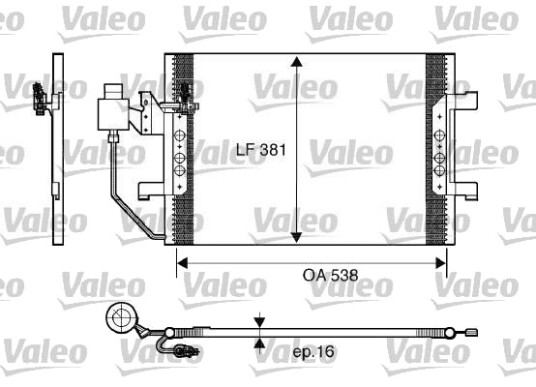 Kondensator, klimaanlegg VALEO 817504 Kondensator, klimaanlegg VALEO 817504