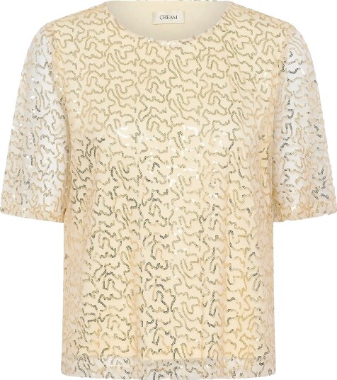 Cream Crshima Blouse CHAMPAGNE GLITTER XL