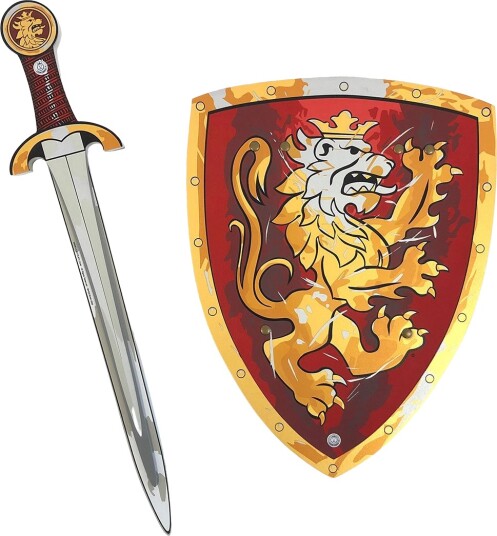 Liontouch Kostymer Noble Knight-Sett Sverd og skjold Rød Liontouch OneSize Kostymer 10750LT-BOX-NC