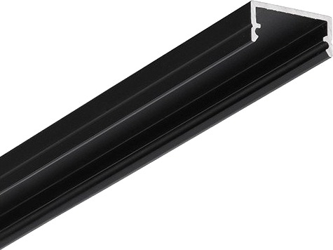 Topmet 2m aluprofil BEGTON12 J/S Sort anodisert påbygging LED skinne Topmet 2m aluprofil BEGTON12 J/S Sort anodisert påbygging LED skinne