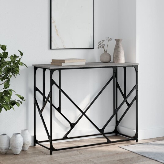 Konsollbord grå sonoma 100x40x80 cm konstruert tre 8720845420697