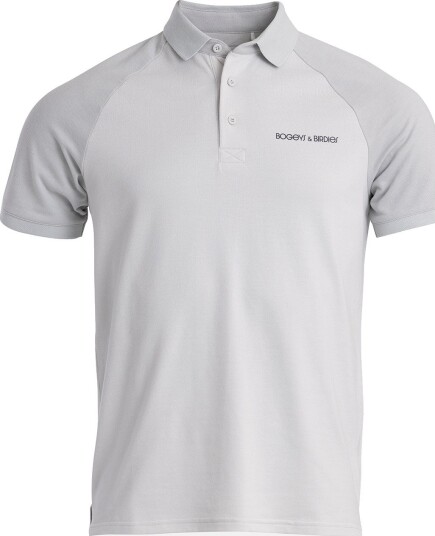 Bogeys & Birdies M Cotton Tech Raglan 2 Tone Golf pologenser herre Lt Grey Large