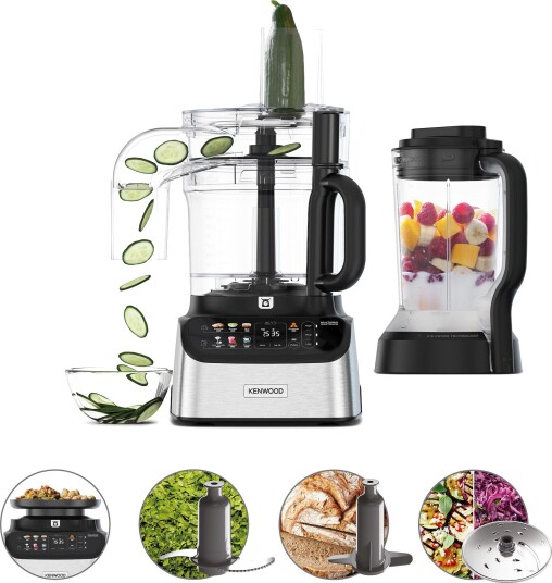 Kenwood MultiPro OneTouch FDM73.480 SS Foodprosessor Svart/Rustfritt Stål 3L 1000W