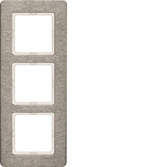 Hager 10136083 Dekkramme For Berker Q.7 Rustfritt Stål 3 Rom
