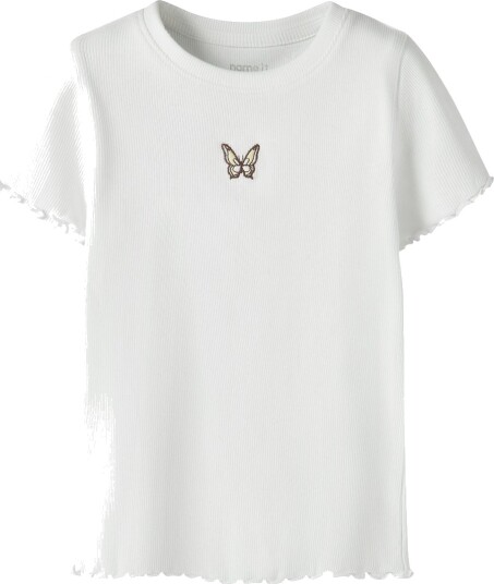 Name It T skjorte Rib NmfVivemma Bright White/Sløyfe Name It 1½ år (86) T skjorte Hvit