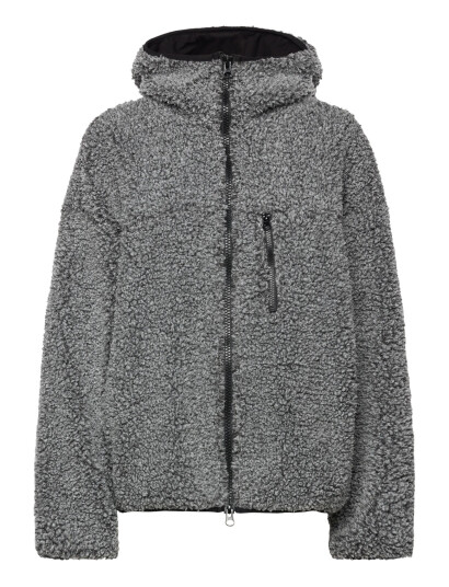 Weekday Oversized Zip-Up Pile Hoodie - Grey - XS