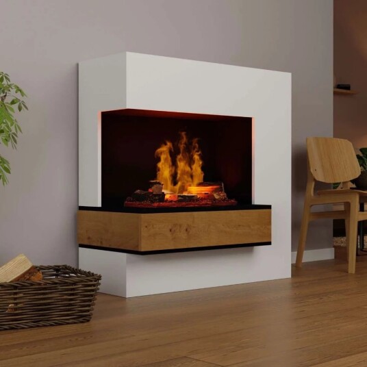 Glow Fire Planck Xl Venstre Åpen Omc 600 - Hvit (HYB-50-126-real-wood)