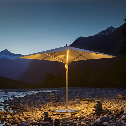 Glatz Fortello LED 300x300 cm parasoll alu Cat.4 418 Cobalt