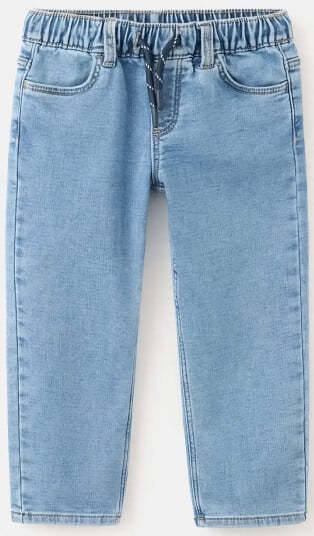 Mango Straight Fit Jeans With Elastic Waist Blue 98 Mango Straight Fit Jeans With Elastic Waist Blue 98