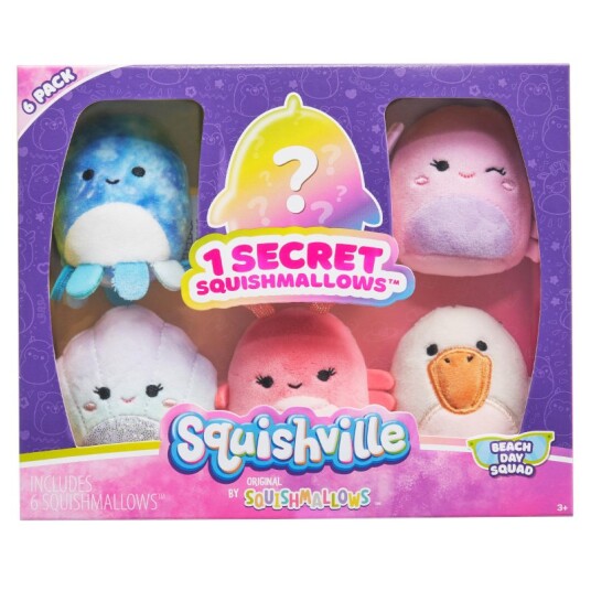 Squishville S5 Plysjbamse 4Pakning 5cm Beach Day Squad