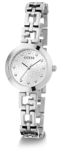 Guess Work Life, Dameklokke med sølvfarget stållenke Guess Work Life, Dameklokke med sølvfarget stållenke