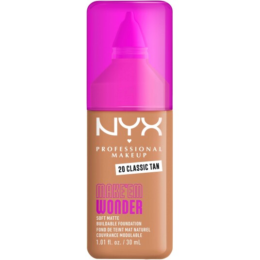 NYX Make Em Wonder Foundation 20 Classic Tan - Matt, Natural Finish
