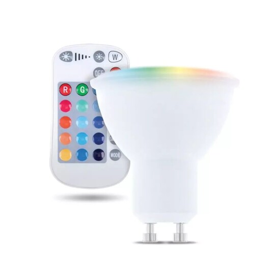 Forever Light GU10 LED Pære med RGB 5W - Hvit Forever Light GU10 LED Pære med RGB 5W - Hvit