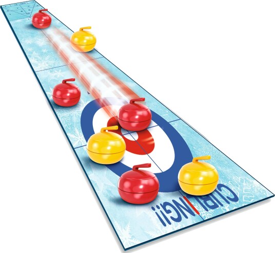 Vini 2-i-1 Curlingspill med Gummimatte – 90x20 cm