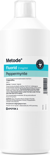 Metode Fluorid tannskyll 2 mg/ml med smak 1000 ml