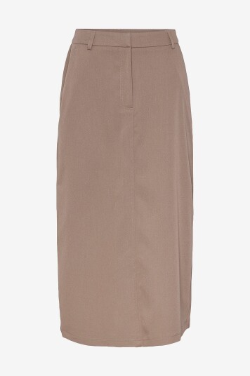 Pieces Skjørt pcMaya HW Midi Skirt Brun