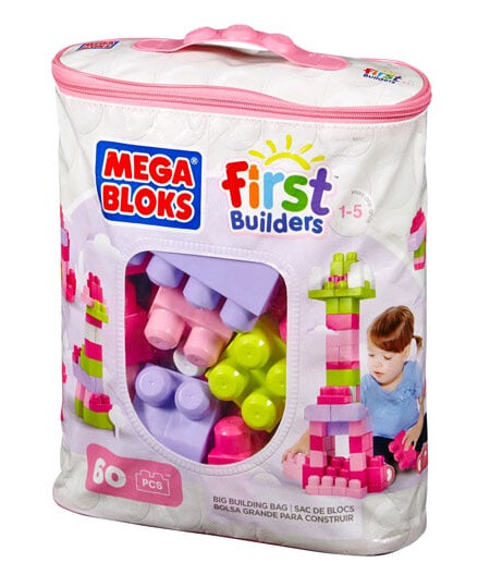 Mega Bloks First Builders Building Bag Pink, 60 pcs 8417 Mega Bloks First Builders Building Bag Pink, 60 pcs 8417