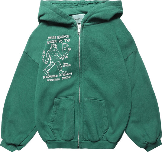 Bobo Choses Mr. Footish Zipped Hoodie Sweatshirt - Green - 98