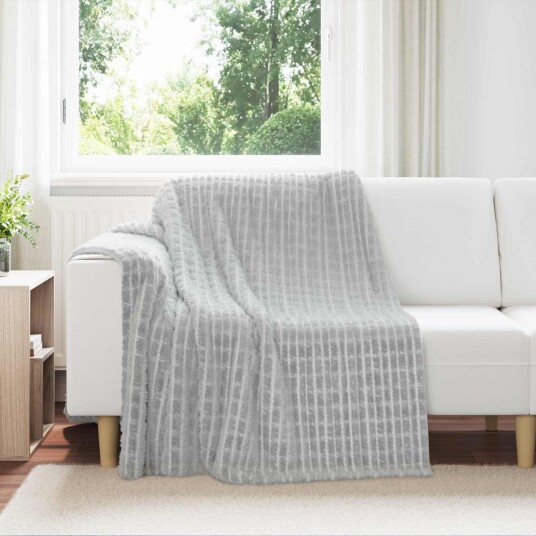vidaXL Kastepledd 6 pcs Grå 200 x 150 cm Fleece