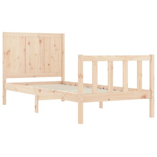 vidaXL Sengeramme med hodegavl 100x200 cm heltre 8720845977818