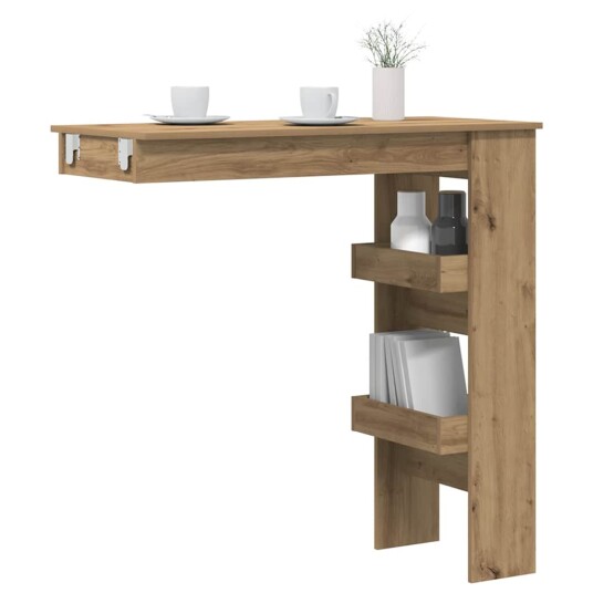 Veggmontert barbord artisan eik 102x45x103,5 cm konstruert tre 8721158442000