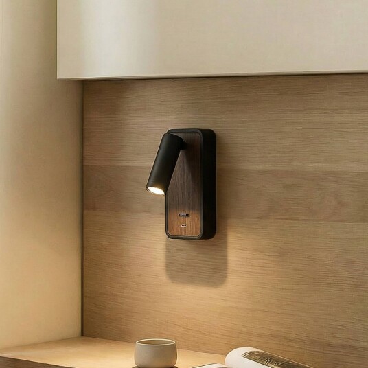 LED vegglampe Tallis Lindby Sort Soverom Metall Moderne