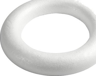 Ring med flat bakside 35 cm hvit