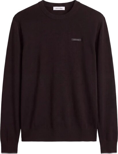 Calvin Klein Ls Ck Tech Knit Tipping Crew 12G Black S