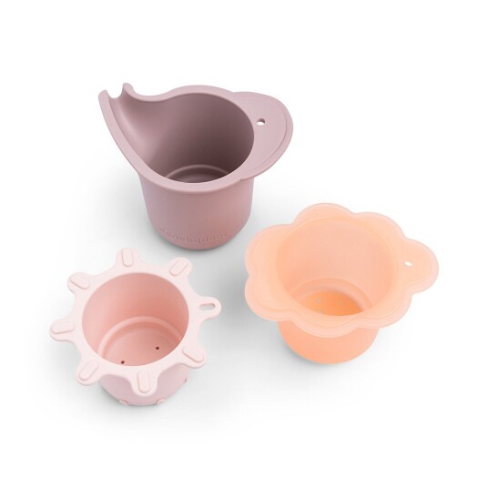 Done by Deer Water Play & Stacking Cups 3 Pcs Elphee Powder - Pink - ELPHEE:H 7.5CM.CLOUD:H 6.5CM.SUN:H 5.8CM Done by Deer Water Play & Stacking Cups 3 Pcs Elphee Powder - Pink - ELPHEE:H 7.5CM.CLOUD:H 6.5CM.SUN:H 5.8CM