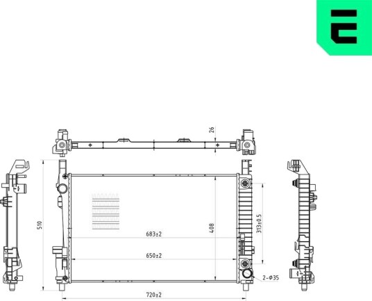 ERA 673227 Radiator motorkjøling