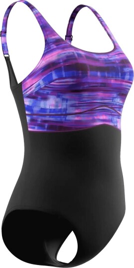 Speedo Print Contour Eclipse Swimsuit   ANTHRACITE/BERRY COOL/WINEBERRY   46