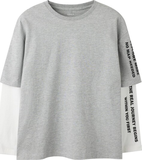 Name It Genser NkmLauge Grey Melange Name It 13 14 år (158 164) Genser Grå Hvit