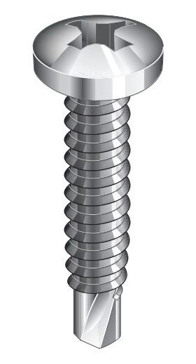 Ejot 581040 Borskrue rund stål PH2 FZB 3,5 x 13 mm 1000-pakning Innfesting