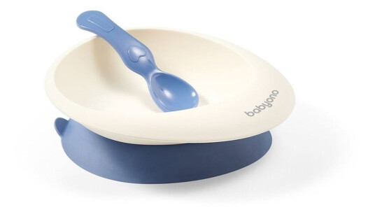 Babyono Babyskål med sugekopp og matskje Blå