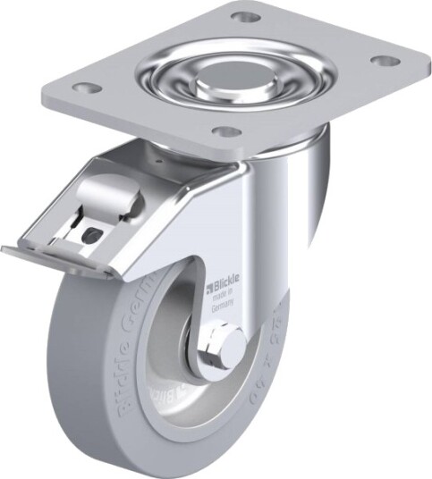 Blickle 669770 Lh-Alev 125K-3-Fi-Sg Styrehjul Med Brems, Hjuldiameter 125 Mm, Bæreevne (Maks.) 250 Kg, 1 Stk