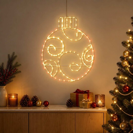 vidaXL LED-julekule LOVIISA 160 LED-lys Rød 55 x 65 cm