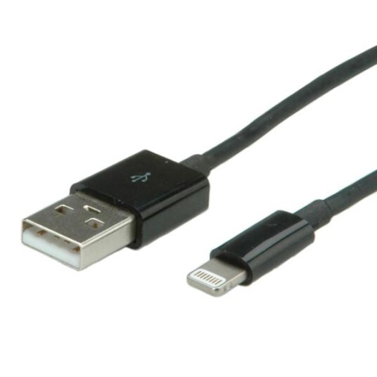 Value 1M Lightning til USB-Kabel Svart Value 1M Lightning til USB-Kabel Svart