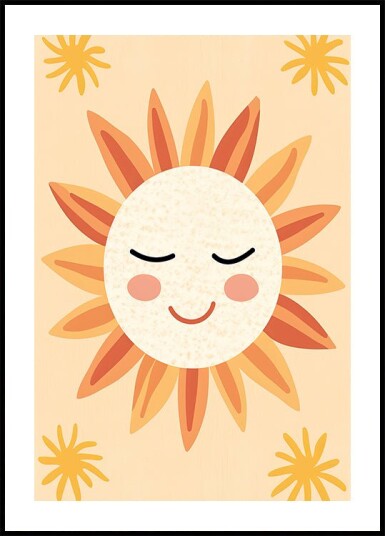 Smiling Sun Illustration Plakat Plakat / 100x150cm