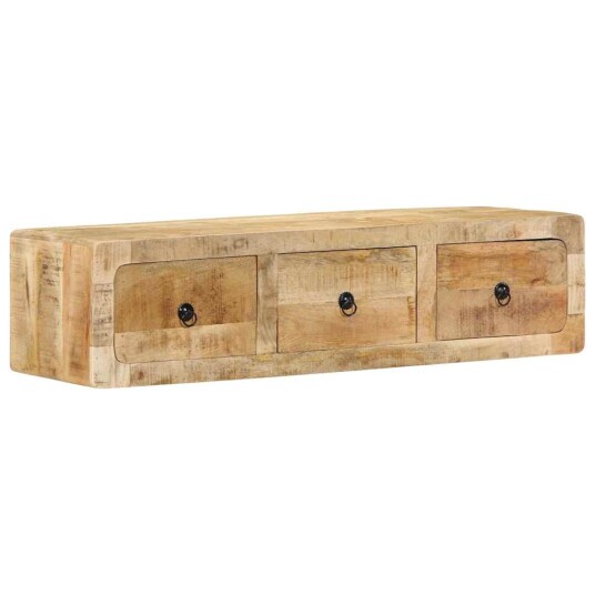 Veggmontert TV benk 100x32x25 cm grovt heltre mangotre