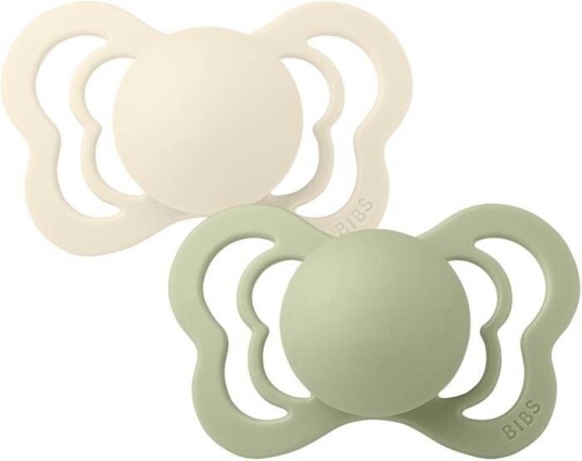 BIBS Couture Smokker 2-pack Silikon Str 1 Ivory/Sage