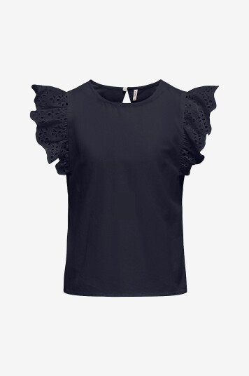 Kids Only Topp kogLou Life S/L Emb Wvn Svart