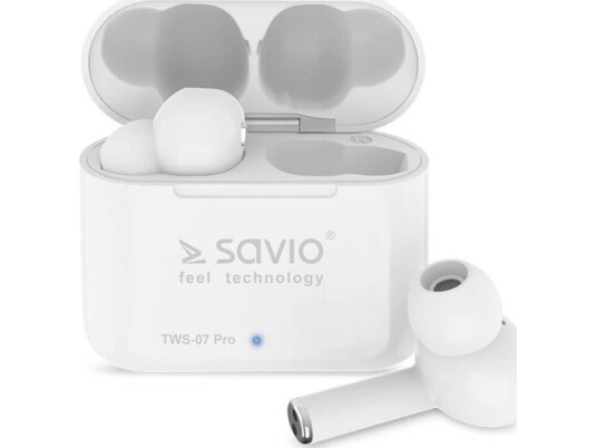 Savio Tws-07 Pro, Hodetelefoner, In-Ear, Musikk, Hvit, Spill Av/Pause, Track <, Track >, Volume +, Volume -, Berøring Savio Tws-07 Pro, Hodetelefoner, In-Ear, Musikk, Hvit, Spill Av/Pause, Track <, Track >, Volume +, Volume -, Berøring