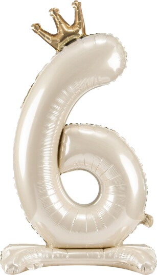 Partydeco Tallballong Stående Kremhvit Tall 6 FB126S-6-079J